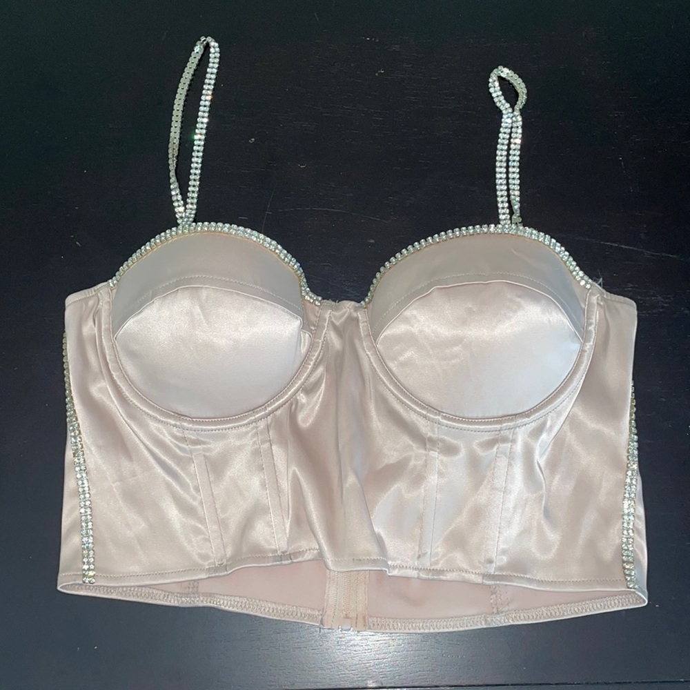 Windsor pink corset with beaded straps (Size L)